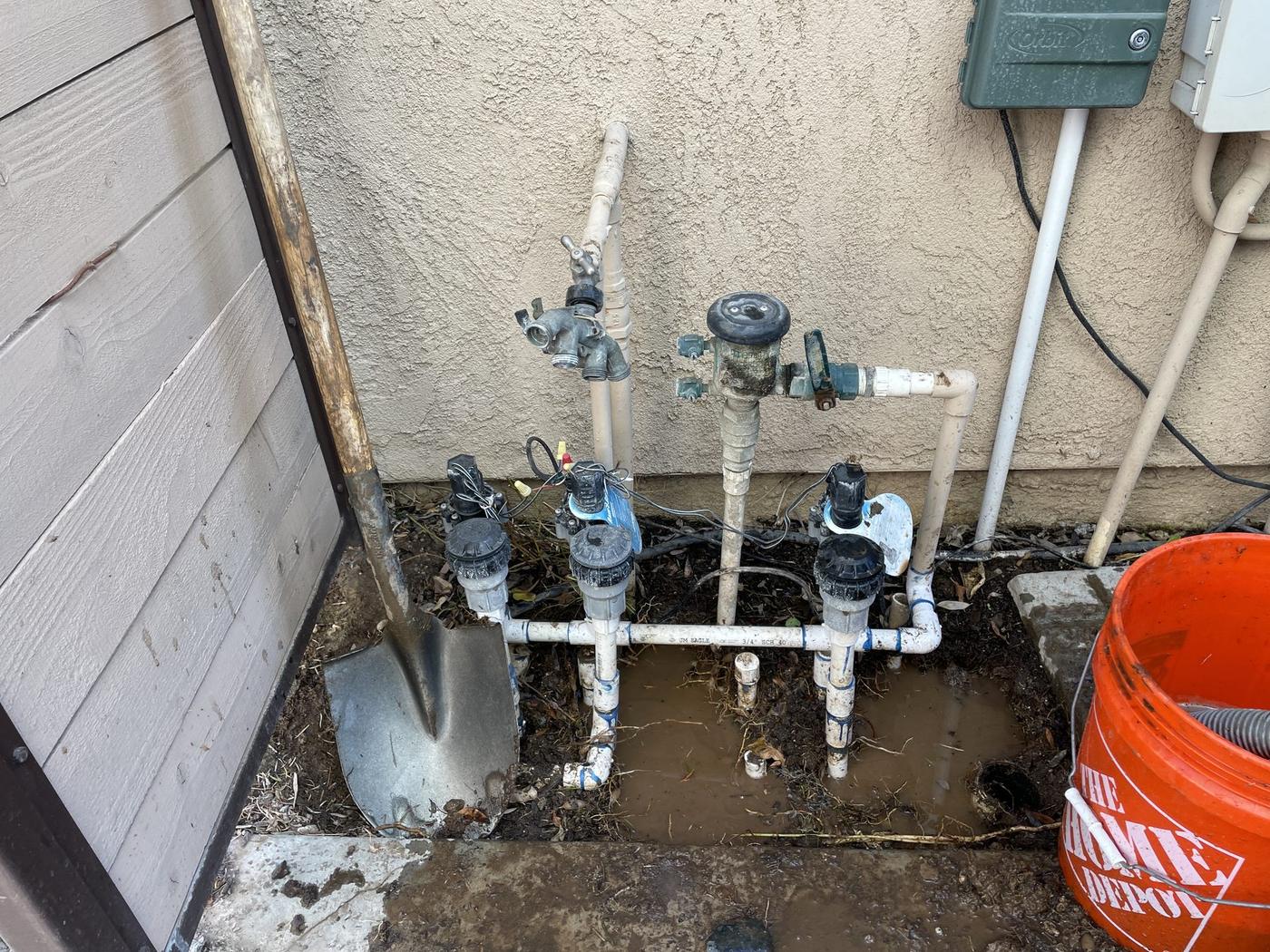Irrigation line and sprinkler repair work