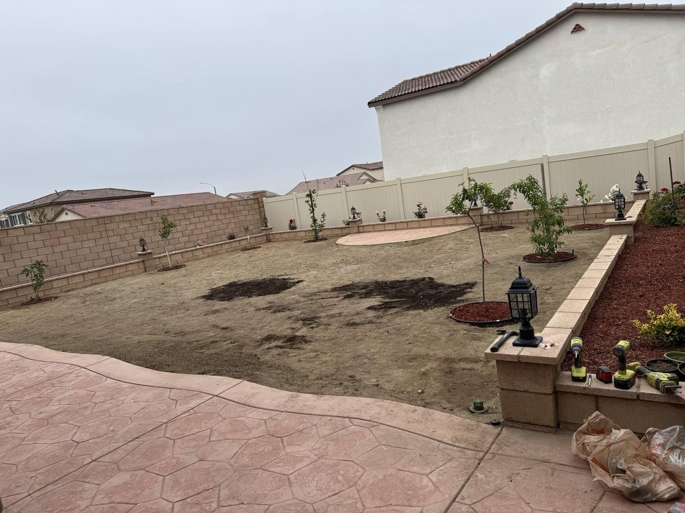 Finished landscaping work